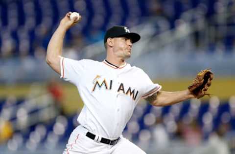 MIAMI, FL – SEPTEMBER 02: Nick Wittgren #64 of the Miami Marlins delivers a pitch in the seventh inning against the Toronto Blue Jays at Marlins Park on September 2, 2018 in Miami, Florida. (Photo by Michael Reaves/Getty Images)