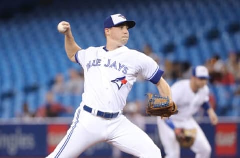 TORONTO, ON – SEPTEMBER 5: Aaron Sanchez #41 of the Toronto Blue Jays delivers a pitch in the first inning during MLB game action against the Tampa Bay Rays at Rogers Centre on September 5, 2018 in Toronto, Canada. (Photo by Tom Szczerbowski/Getty Images)