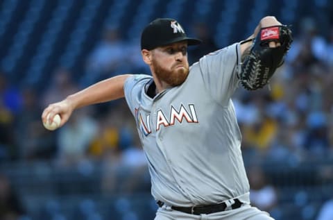 PITTSBURGH, PA – SEPTEMBER 07: Dan Straily #58 of the Miami Marlins delivers a pitch in the first inning during the game against the Pittsburgh Pirates at PNC Park on September 7, 2018 in Pittsburgh, Pennsylvania. (Photo by Justin Berl/Getty Images)