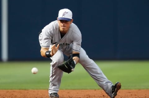 ATLANTA – JULY 02: Jorge Cantu #3 of the Florida Marlins against the Atlanta Braves at Turner Field on July 2, 2010 in Atlanta, Georgia. (Photo by Kevin C. Cox/Getty Images)