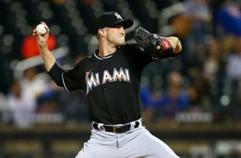 NEW YORK, NY – SEPTEMBER 12: Trevor Richards #63 of the Miami Marlins pitches in the first inning against the New York Mets at Citi Field on September 12, 2018 in the Flushing neighborhood of the Queens borough of New York City. (Photo by Mike Stobe/Getty Images)