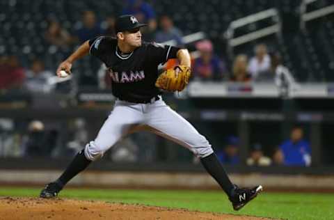 NEW YORK, NY – SEPTEMBER 12: Ben Meyer #51 of the Miami Marlins pitches in the sixth inning against the New York Mets at Citi Field on September 12, 2018 in the Flushing neighborhood of the Queens borough of New York City. (Photo by Mike Stobe/Getty Images)