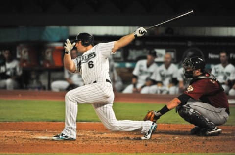 MIAMI – AUGUST 20: Dan Uggla #6 of the Florida Marlins. (Photo by Ronald C. Modra/Getty Images)