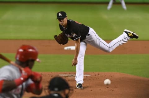 MIAMI, FL – SEPTEMBER 21: Wei-Yin Chen #54 of the Miami Marlins throws a pitch during the first inning against the Cincinnati Reds at Marlins Park on September 21, 2018 in Miami, Florida. (Photo by Eric Espada/Getty Images)