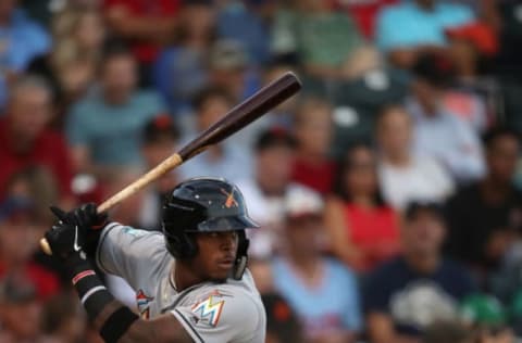 SURPRISE, AZ – NOVEMBER 03: AFL East All-Star, Monte Harrison #4 of the Miami Marlins bats during the Arizona Fall League All Star Game at Surprise Stadium on November 3, 2018 in Surprise, Arizona. (Photo by Christian Petersen/Getty Images)