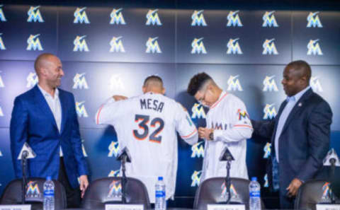 MIAMI, FL – OCTOBER 22: (L-R) The Mesa brothers at Marlins Park on October 22, 2018 in Miami, Florida. (Photo by Mark Brown/Getty Images)