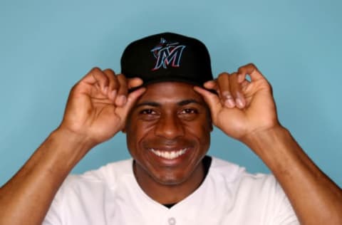 JUPITER, FLORIDA – FEBRUARY 20: Curtis Granderson #21 of the Miami Marlins poses for a photo during photo days at Roger Dean Stadium on February 20, 2019 in Jupiter, Florida. (Photo by Rob Carr/Getty Images)