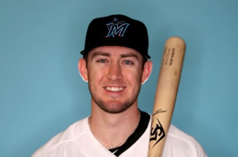 JUPITER, FLORIDA – FEBRUARY 20: Brian Miller #92 of the Miami Marlins poses for a photo during photo days at Roger Dean Stadium on February 20, 2019 in Jupiter, Florida. (Photo by Rob Carr/Getty Images)