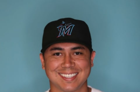 JUPITER, FLORIDA – FEBRUARY 20: Sharif Othman #82 of the Miami Marlins poses for a photo during photo days at Roger Dean Stadium on February 20, 2019 in Jupiter, Florida. (Photo by Rob Carr/Getty Images)