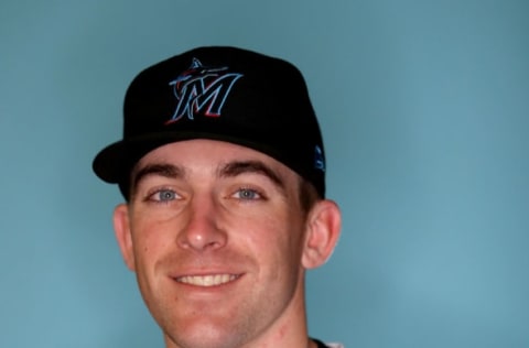 JUPITER, FLORIDA – FEBRUARY 20: Ben Meyer #51 of the Miami Marlins poses for a photo during photo days at Roger Dean Stadium on February 20, 2019 in Jupiter, Florida. (Photo by Rob Carr/Getty Images)