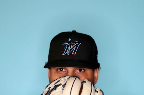 JUPITER, FLORIDA – FEBRUARY 20: Jose Quijada #74 of the Miami Marlins poses for a photo during photo days at Roger Dean Stadium on February 20, 2019 in Jupiter, Florida. (Photo by Rob Carr/Getty Images)