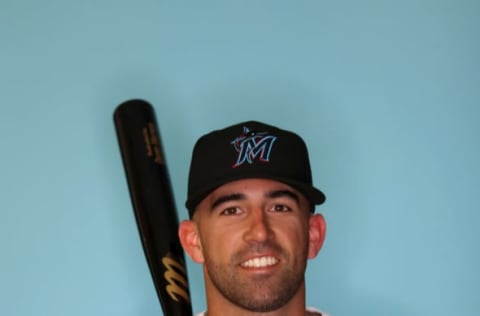 JUPITER, FLORIDA – FEBRUARY 20: Deven Marrero #7 of the Miami Marlins poses for a photo during photo days at Roger Dean Stadium on February 20, 2019 in Jupiter, Florida. (Photo by Rob Carr/Getty Images)