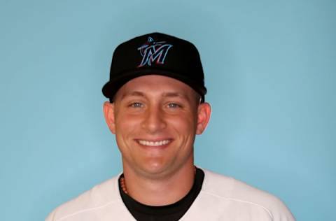 JUPITER, FLORIDA – FEBRUARY 20: Nick Neidert #87 of the Miami Marlins poses for a photo during photo days at Roger Dean Stadium on February 20, 2019 in Jupiter, Florida. (Photo by Rob Carr/Getty Images)