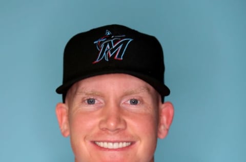 JUPITER, FLORIDA – FEBRUARY 20: Garrett Cooper #26 of the Miami Marlins poses for a photo during photo days at Roger Dean Stadium on February 20, 2019 in Jupiter, Florida. (Photo by Rob Carr/Getty Images)