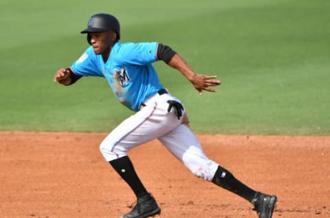 JUPITER, FL – MARCH 01: Magneuris Sierra #34 of the Miami Marlins. (Photo by Mark Brown/Getty Images)