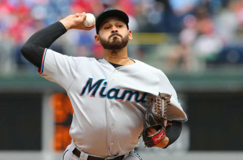 PHILADELPHIA, PA – APRIL 28: Pitcher Pablo Lopez #49 of the Miami Marlins delivers a pitch against the Philadelphia Phillies during the first inning of a game at Citizens Bank Park on April 28, 2019 in Philadelphia, Pennsylvania. (Photo by Rich Schultz/Getty Images)