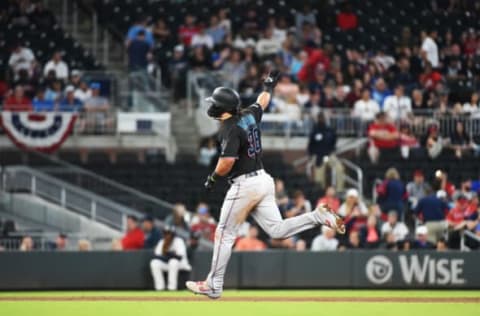 ATLANTA, GEORGIA – APRIL 06: Jorge Alfaro #38 of the Miami Marlins. (Photo by Logan Riely/Getty Images)