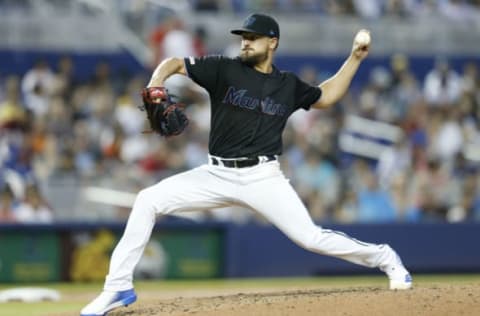 MIAMI, FLORIDA – APRIL 13: Caleb Smith #31 of the Miami Marlins delivers a pitch in the fourth inning against the Philadelphia Phillies at Marlins Park on April 13, 2019 in Miami, Florida. (Photo by Michael Reaves/Getty Images)