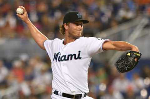 MIAMI, FL – APRIL 14: Drew Steckenrider #71 of the Miami Marlins. (Photo by Mark Brown/Getty Images)