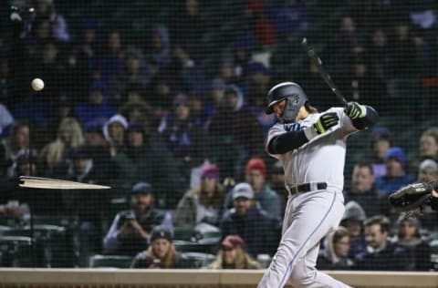 CHICAGO, ILLINOIS – MAY 07: Jorge Alfaro #38 of the Miami Marlins. (Photo by Jonathan Daniel/Getty Images)