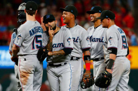 ST LOUIS, MO – JUNE 20: Sergio Romo #54 of the Miami Marlins. (Photo by Dilip Vishwanat/Getty Images)