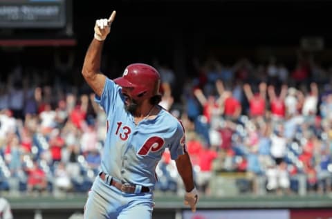 PHILADELPHIA, PA – JUNE 27: Sean Rodriguez #13 of the Philadelphia Phillies. (Photo by Hunter Martin/Getty Images)