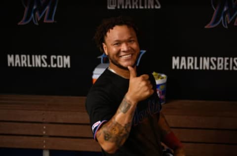 MIAMI, FL – AUGUST 10: Harold Ramirez #47 of the Miami Marlins. (Photo by Mark Brown/Getty Images)