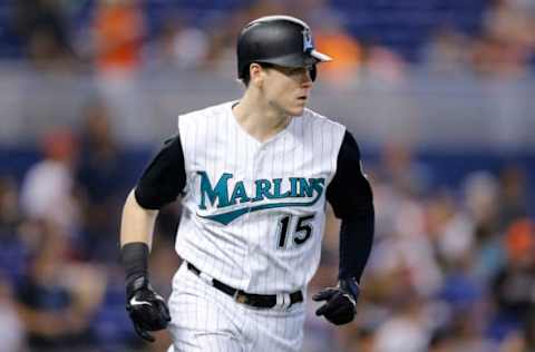 MIAMI, FLORIDA – JULY 28: Brian Anderson #15 of the Miami Marlins. (Photo by Michael Reaves/Getty Images)