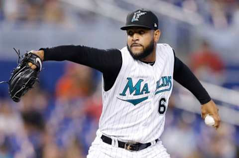 MIAMI, FLORIDA – JULY 28: Jarlin García #66 of the Miami Marlins. (Photo by Michael Reaves/Getty Images)