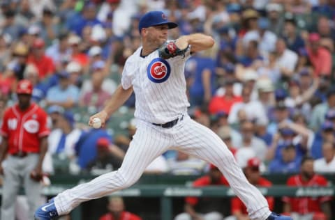 CHICAGO, ILLINOIS – JULY 17: Brandon Kintzler #20 of the Chicago Cubs. (Photo by Jonathan Daniel/Getty Images)