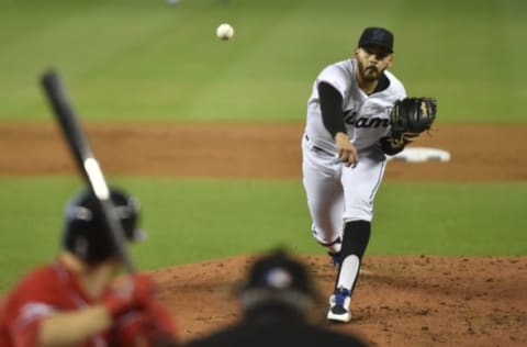 MIAMI, FL – SEPTEMBER 22: Pablo Lopez #49 of the Miami Marlins throws a pitch during the second inning against the Washington Nationals at Marlins Park on September 22, 2019 in Miami, Florida. (Photo by Eric Espada/Getty Images)