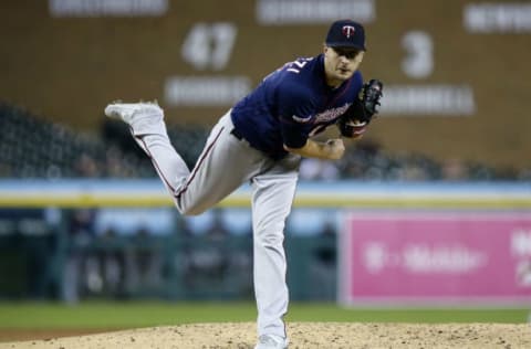 DETROIT, MI – SEPTEMBER 24: Jake Odorizzi #12 of the Minnesota Twins pitches against the Detroit Tigers during the sixth inning at Comerica Park on September 24, 2019 in Detroit, Michigan. Odorizzi recorded his 15th win, 4-2 over the Tigers. (Photo by Duane Burleson/Getty Images)