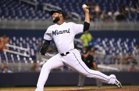 MIAMI, FLORIDA – SEPTEMBER 10: Jarlin Garcia #66 of the Miami Marlins. (Photo by Mark Brown/Getty Images)