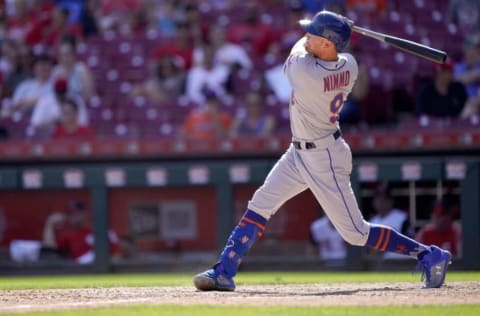 CINCINNATI, OHIO – SEPTEMBER 22: Brandon Nimmo #9 of the New York Mets. (Photo by Bryan Woolston/Getty Images)