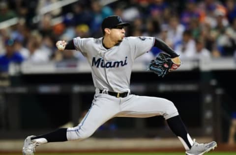 NEW YORK, NEW YORK – SEPTEMBER 25: Robert Dugger #64 of the Miami Marlins pitches in the first inning of their game against the New York Mets at Citi Field on September 25, 2019 in the Flushing neighborhood of the Queens borough in New York City. (Photo by Emilee Chinn/Getty Images)