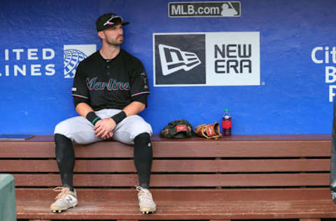 PHILADELPHIA, PA – SEPTEMBER 29: Jon Berti #55 of the Miami Marlins. (Photo by Rich Schultz/Getty Images)