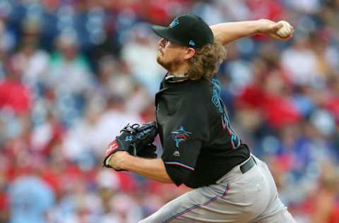 PHILADELPHIA, PA – SEPTEMBER 29: Ryne Stanek #35 of the Miami Marlins. (Photo by Rich Schultz/Getty Images)