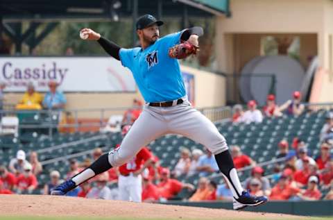 JUPITER, FL – FEBRUARY 26: Pablo Lopez #49 of the Miami Marlins. (Photo by Joel Auerbach/Getty Images)