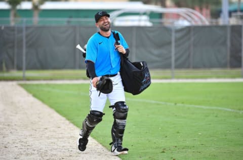 JUPITER, FLORIDA – FEBRUARY 19: Francisco Cervelli #29 of the Miami Marlins. (Photo by Mark Brown/Getty Images)