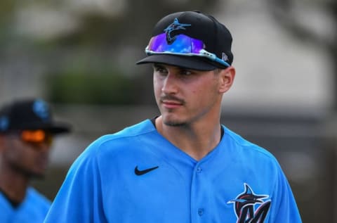 JUPITER, FLORIDA – FEBRUARY 19: JJ Bleday #67 of the Miami Marlins. (Photo by Mark Brown/Getty Images)