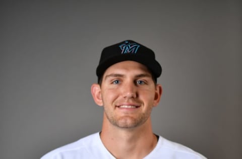 JUPITER, FLORIDA – FEBRUARY 19: Dylan Lee #90 of the Miami Marlins poses for a photo during Photo Day at Roger Dean Chevrolet Stadium on February 19, 2020 in Jupiter, Florida. (Photo by Mark Brown/Getty Images)