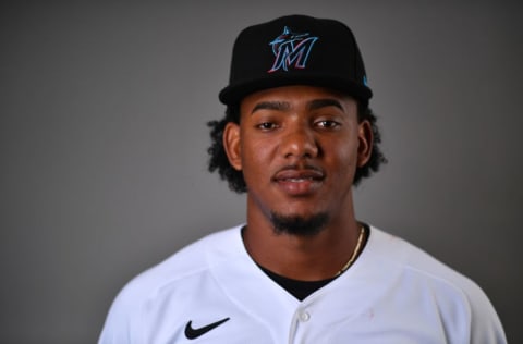 JUPITER, FLORIDA – FEBRUARY 19: Jerar Encarnacion #87 of the Miami Marlins. (Photo by Mark Brown/Getty Images)