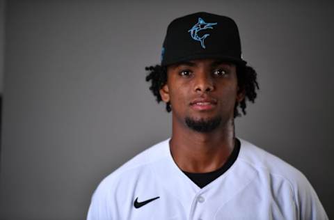 JUPITER, FLORIDA – FEBRUARY 19: Edward Cabrera #79 of the Miami Marlins poses for a photo during Photo Day at Roger Dean Chevrolet Stadium on February 19, 2020 in Jupiter, Florida. (Photo by Mark Brown/Getty Images)