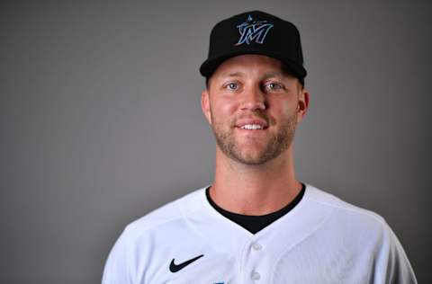 JUPITER, FLORIDA – FEBRUARY 19: Brad Boxberger #33 of the Miami Malrins. (Photo by Mark Brown/Getty Images)