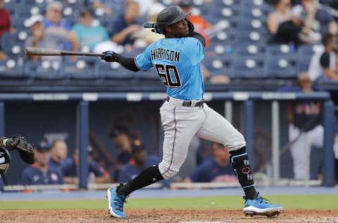 WEST PALM BEACH, FLORIDA – FEBRUARY 25: Monte Harrison #60 of the Miami Marlins. (Photo by Michael Reaves/Getty Images)