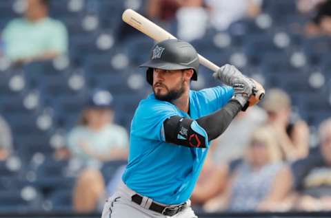 WEST PALM BEACH, FLORIDA – FEBRUARY 25: Eddy Alvarez #65 of the Miami Marlins. (Photo by Michael Reaves/Getty Images)