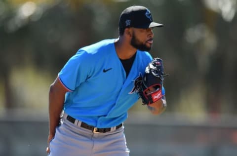 SARASOTA, FLORIDA – FEBRUARY 29: Sandy Alcantara #22 of the Miami Marlins. (Photo by Mark Brown/Getty Images)