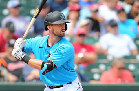 JUPITER, FL – MARCH 10: Jon Berti #5 of the Miami Marlins. (Photo by Rich Schultz/Getty Images)