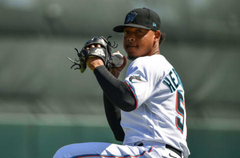 JUPITER, FLORIDA – FEBRUARY 23: Elieser Hernandez #57 of the Miami Marlins. (Photo by Mark Brown/Getty Images)