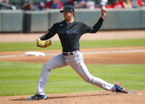 Starting Pitcher Trevor Rogers of the Miami Marlins (Photo by Todd Kirkland/Getty Images)